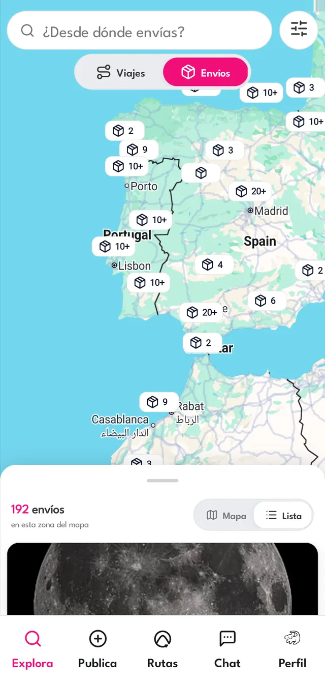 Viajes o envíos, tú eliges